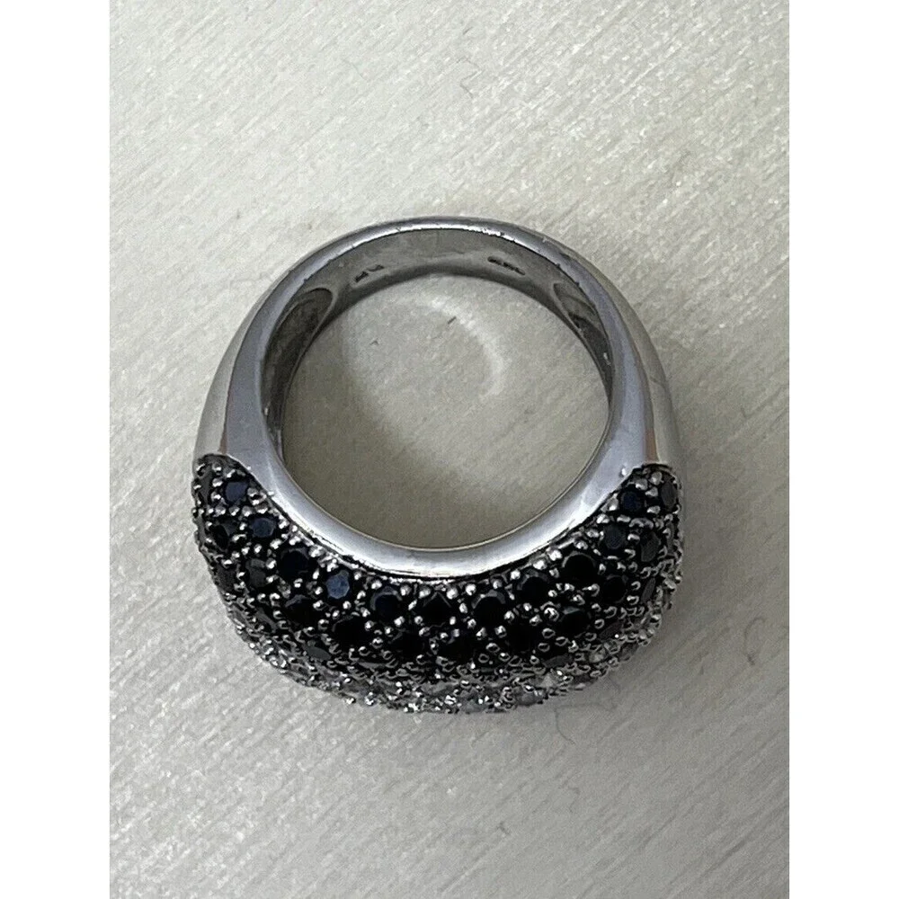 925 STERLING SILVER PAVÉ SET CZ DOUBLE BAND RING, SIZE 6.25 - Regency Mob Wife